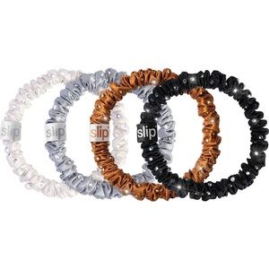 SLIP Disco Fever Pure Silk Skinny Scrunchies (set of 4) brand new in box